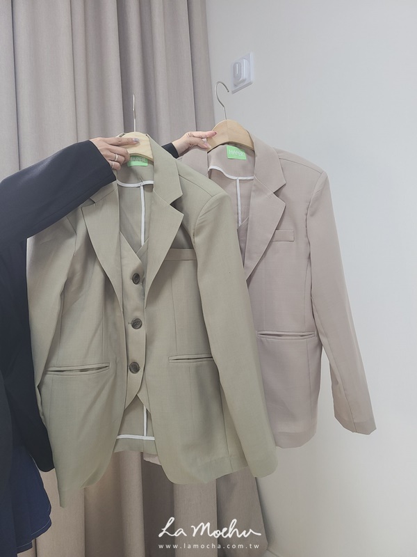 假兩件剪裁西裝外套